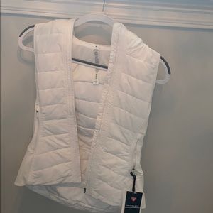 White wind breaker vest